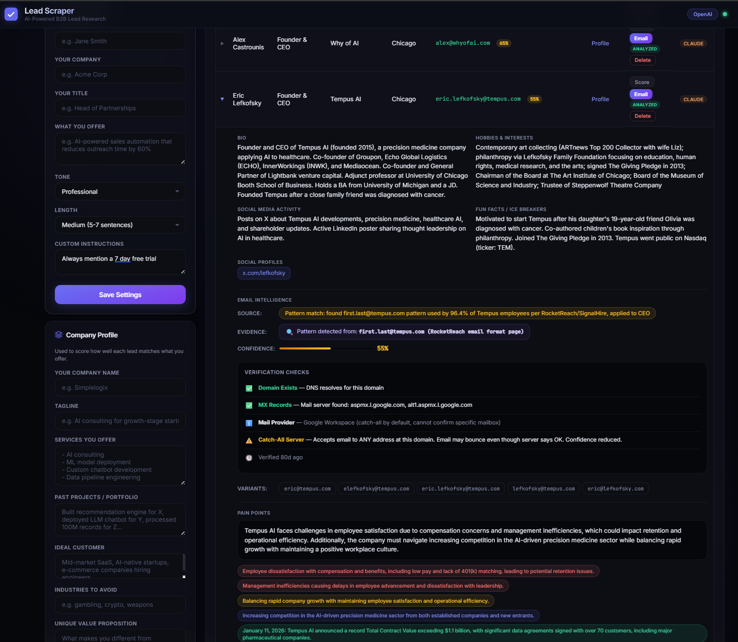 BDM Lead Intelligence Engine — screenshot